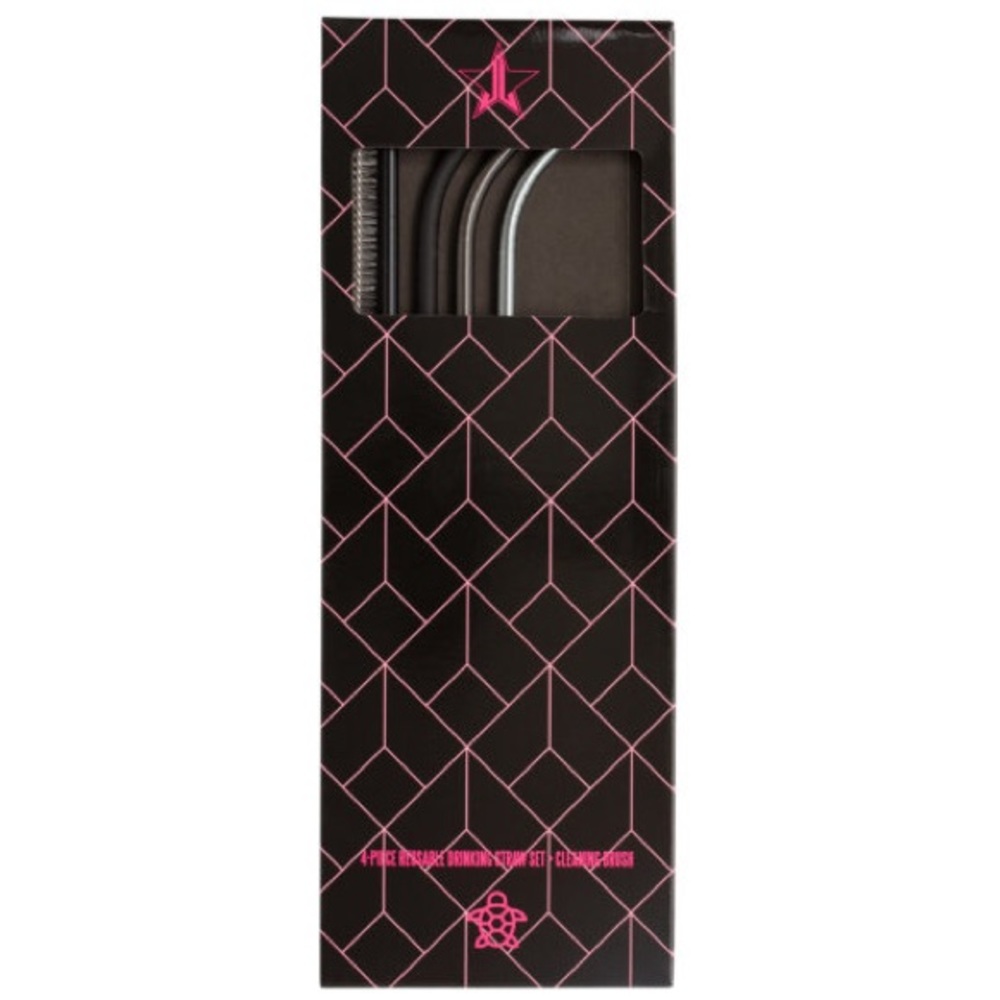 Jeffree Star 4-piece Black Metal Straws Set
